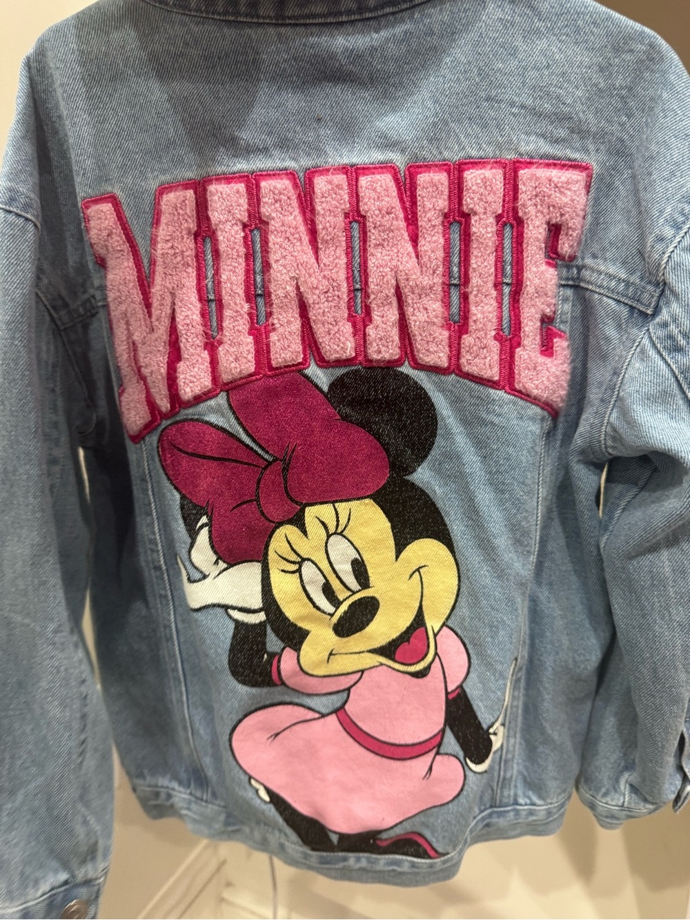 Disney Light Blue Denim Minnie Mouse Jacket with Pink Accents